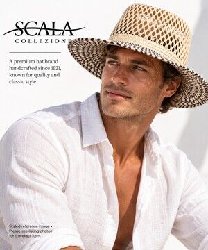 Scala Woven Wide Brim Hat like new NWOT